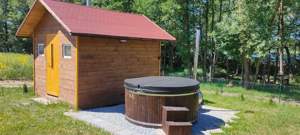 Ferie Walentynki Wakacje domki  całoroczne nad jeziorem  , balia