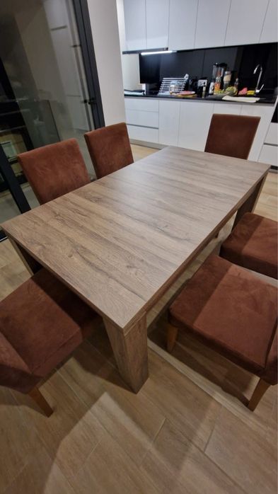 Mesa de Jantar (Extensivel) com cadeiras - conjunto