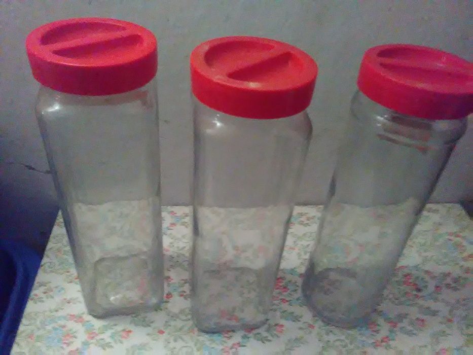 7 Frascos Vidro Herméticos