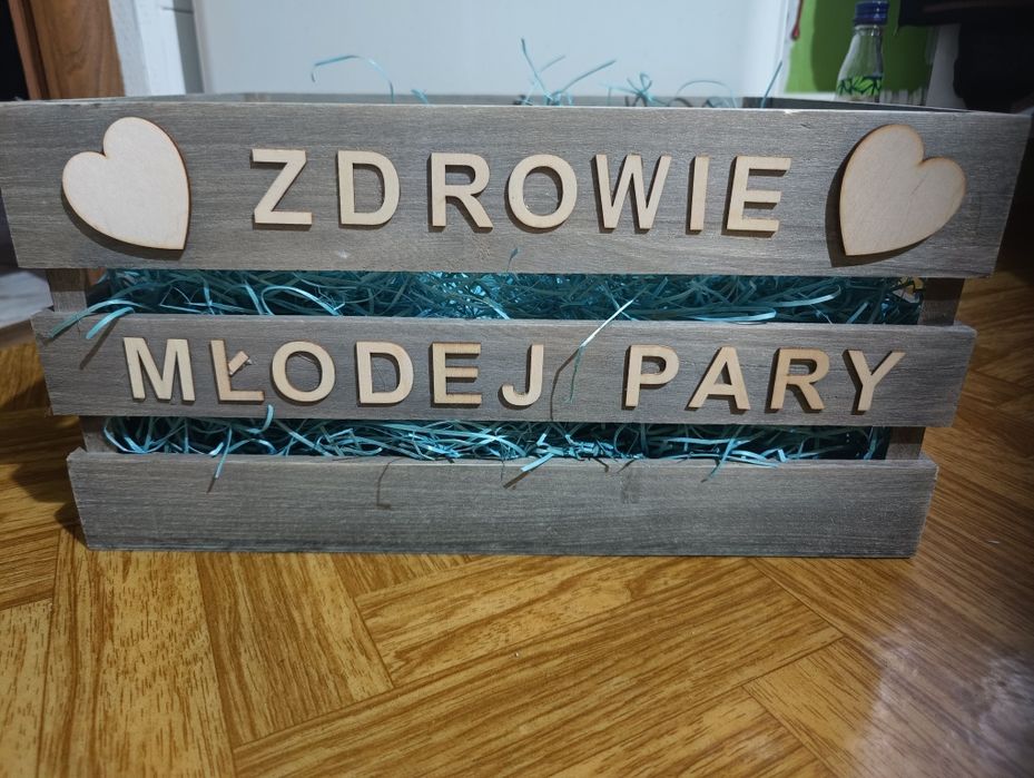 Skrzynka zdrowie młodej pary na alkohol ślub wesele