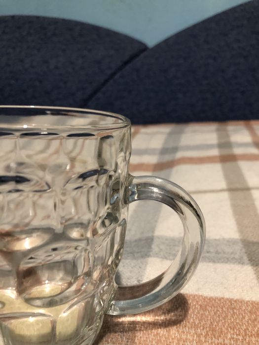 Szklany kufel z uchem, nowy kubek 0,5l Florentyna grube szkło do piwa