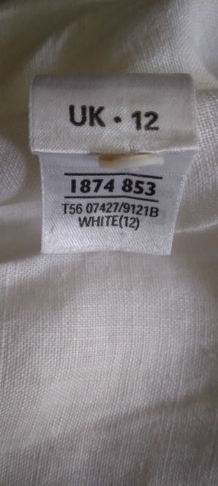 Biała, lniana bluzka Marks&Spencer