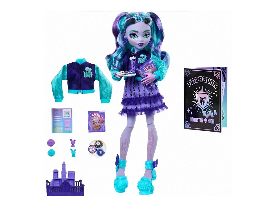 LALKA MONSTER high fearbook strasznik twyla zestaw + AKCESORIA 29cm