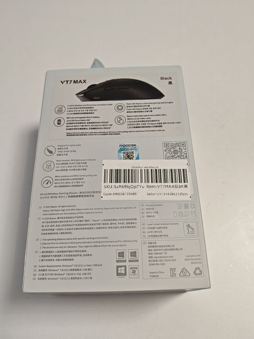 Rapoo VT7 Max Gen-2 8K Black