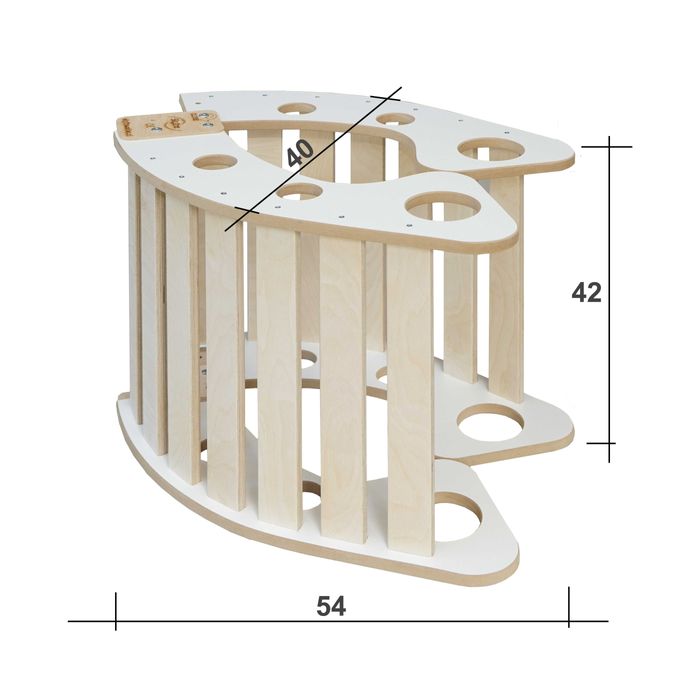 Bujak mod.B Drewno Montessori rozm.M Składany Szara Podusia