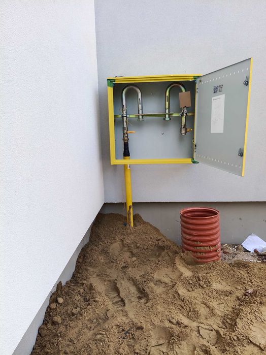 Przecieki kretem Instalacje gazowe.Koparka łancuchowa