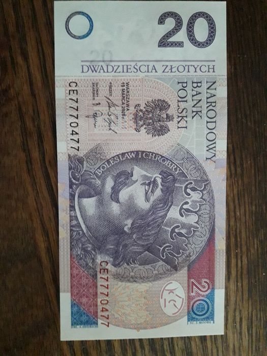 Kolekcjonerski banknot Polski o ciekawym numerze seryjnym