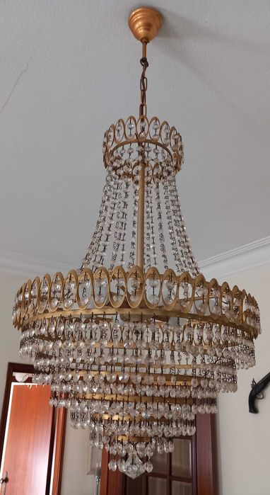 Conjunto Candeeiros de Sala Estilo Palaciano com Cristais