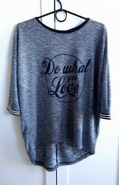 Szara bluzka reserved oversize basic rozmiar S/M melanż