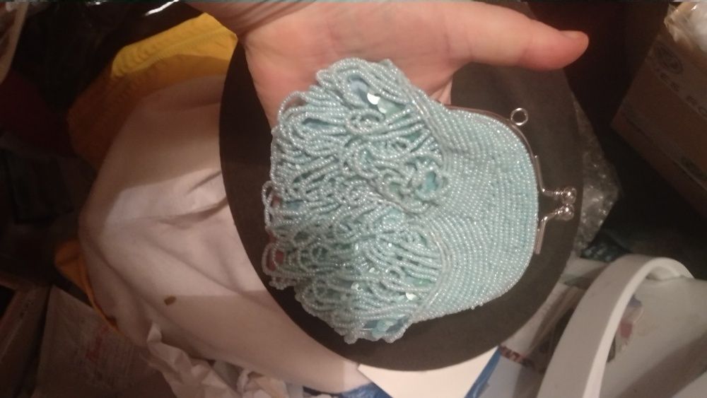 косметичка клатч бисер сумочка фирмa NEXT нежно голубая сумка кошелек