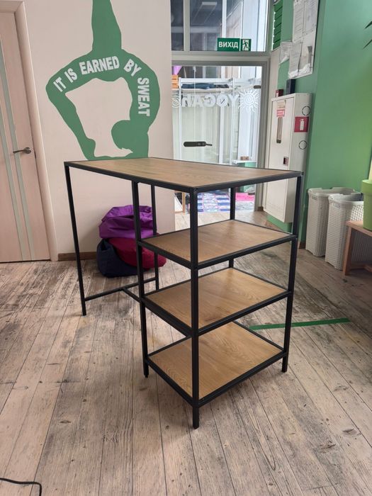 Стіл барний TRAPPEDAL 60х120 дуб/чорний JYSK