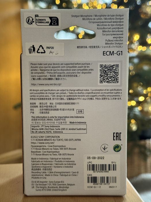 Mikrofon ecm-g1 sony do vlogowania vlog vlogger