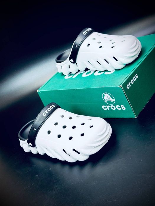 Только у нас топ цена !!! Кроксы мужские черно белые Crocs Echo Gum Ro Glog очень удобные кроксы крокс пенные крокс конструктор