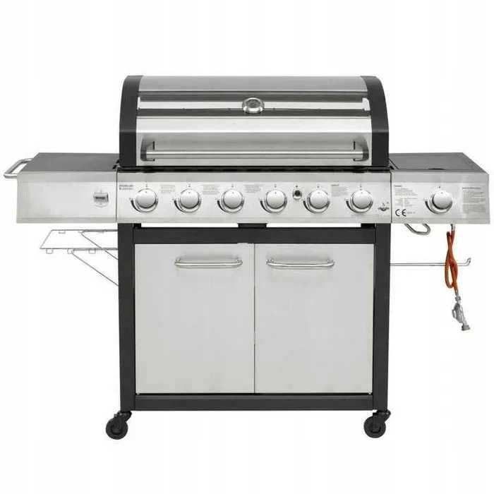 GRILL Gazowy EL FUEGO LONG BEACH 6+1 ŻELIWO z szybą solidny Nowy !