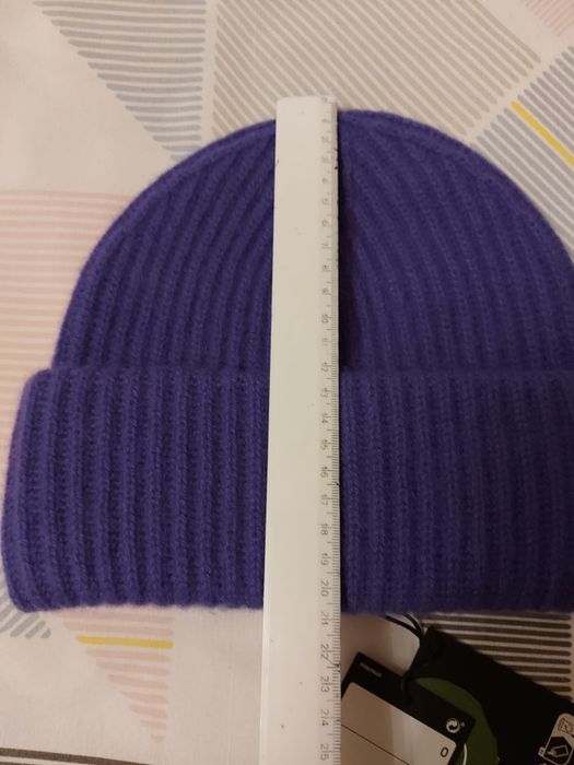 Czapka gruba zimowa Beanie 100% Kaszmir