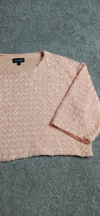 Błyszczący sweterek damski Topshop L