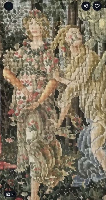 Quadro bordado a ponto cruz uma autentica obra de arte inclui moldura