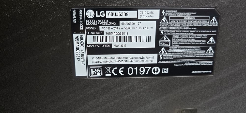 Led Tv Lg 60UJ6309 4K Smart Tv Gwarancja Pilot