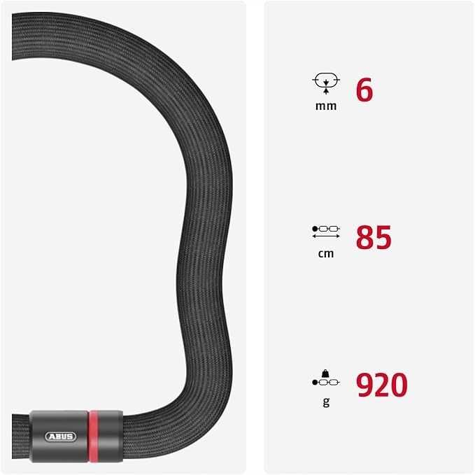 Zapięcie rowerowe ABUS Goose Lock 6206K/85 Łańcuch Czarny
