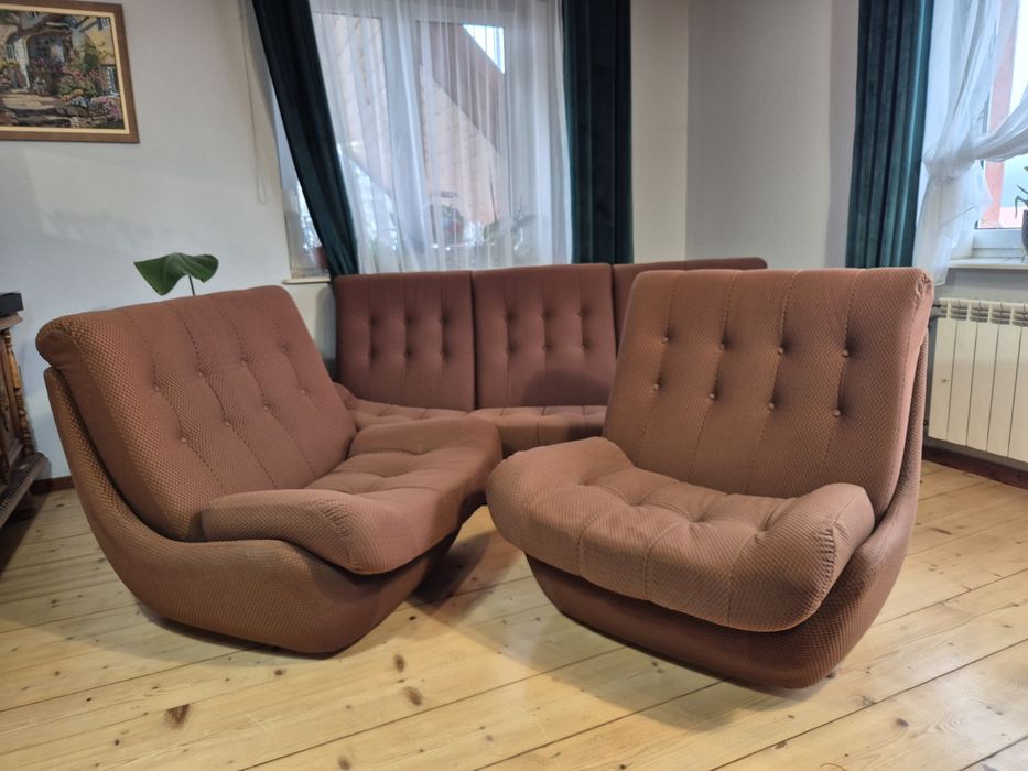 Zestaw Atlantis Sofa+2 fotele stan idealny/wyprany! PRL VINTAGE RETRO