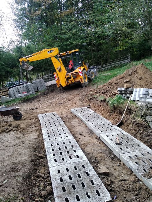 Usługi koparko ładowarka JCB koparka roboty ziemne karczowanie działek