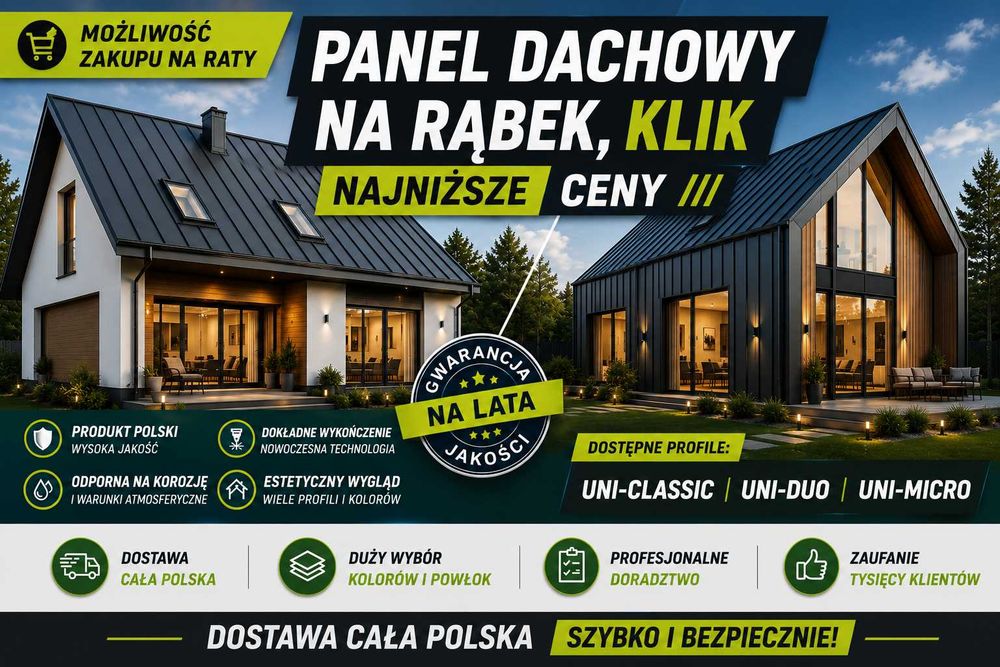 Panel dachowy * klik – na rąbek * producent * dostawa gratis * GWARANCJA
