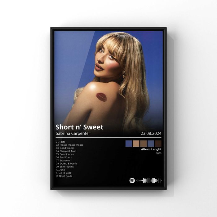 Sabrina Carpenter Album Short n'Sweet Nowy Plakat Bez Ramki A3 42x30 cm