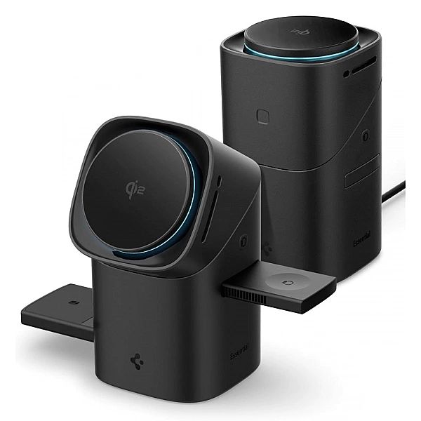 Spigen Essential Ef223Ms 3In1 Qi2 Rotary Magnetic Magsafe Wireless Cha