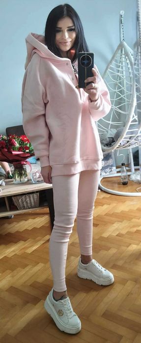Komplet dresowy napy róż różowy