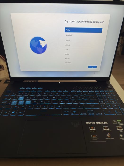 Laptop gamingowy ASUS TUF Gaming A16 RTX4050 R7 7445HS 16GB RAM