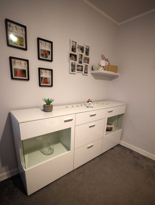 Komoda biała podświetlenie LED! Pojemna, wymiary 193x44x90 OKAZJA