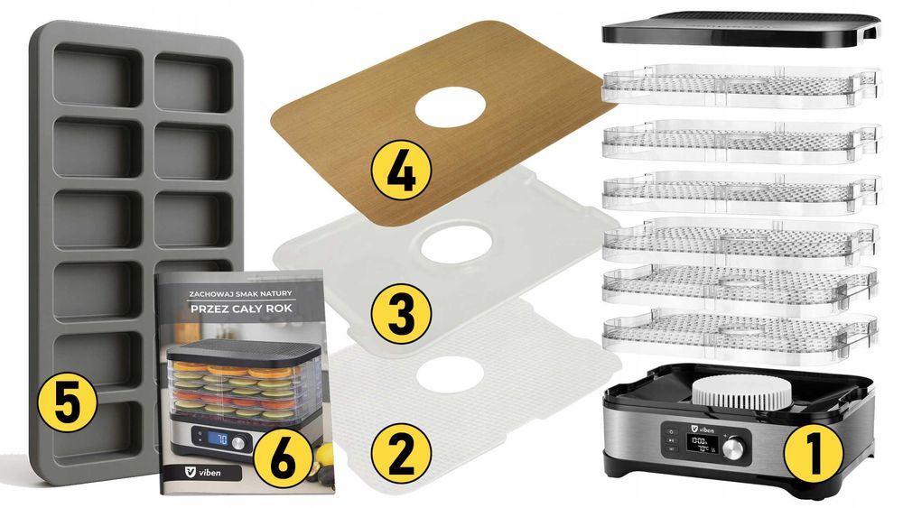 suszarka do grzybów owoców warzyw timer przepisy 6sit 450w+dodatki