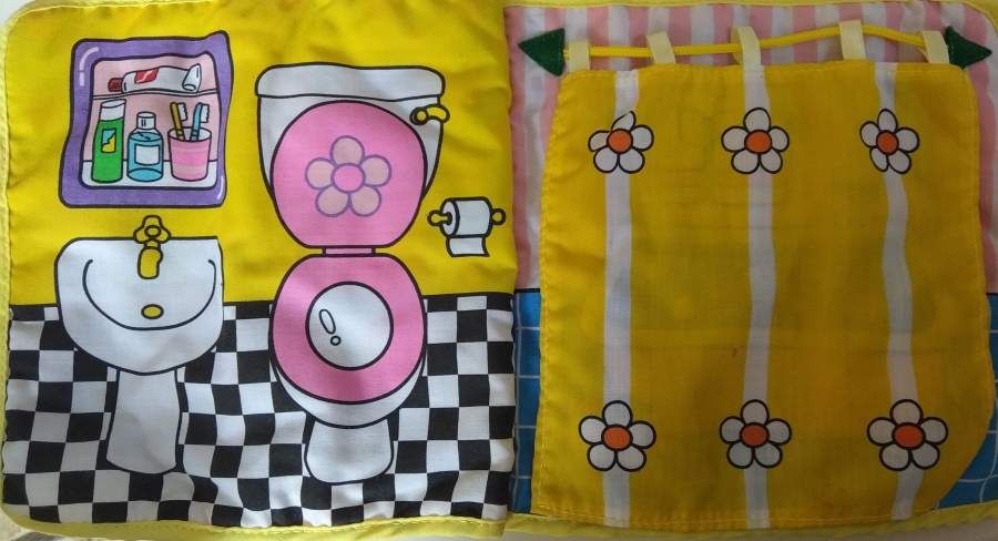 Livro em tecido sobre a Casa - com Bonecos Para Crianças