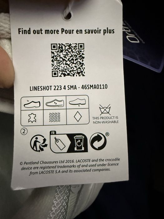 Lacoste Lineshot White 42 - Nunca Usado