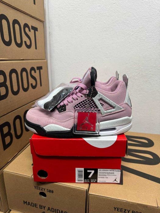 Кроссовки Nike Jordan 4 pink / Джордан розовые высокие 37 38 39 40