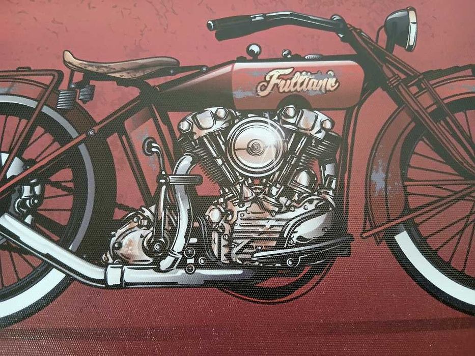 Poster - Moto Vintage Iron Café (tela 30x30 cm)