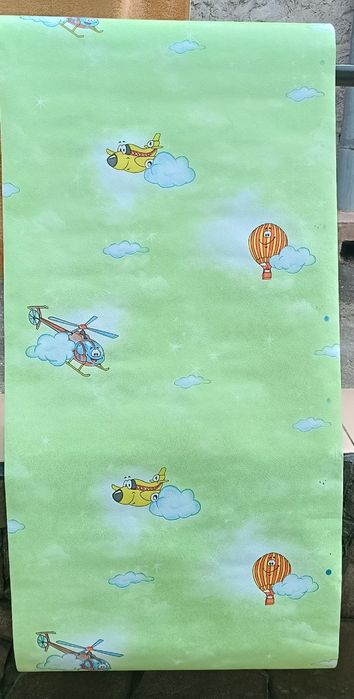 Бумажные тисненые окрашенные обои 8 рулонов