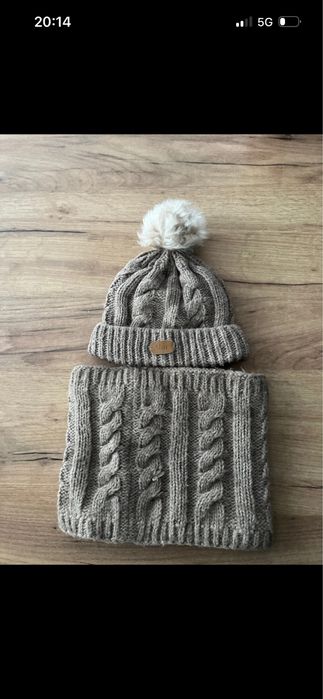 Komplet zimowy na polarze czapka i komin