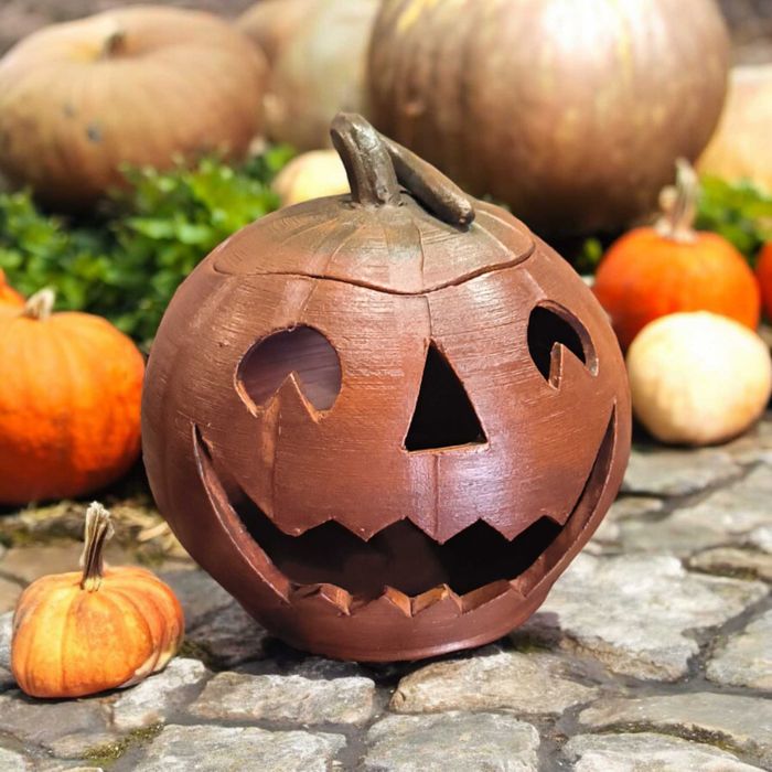 Ceramiczna Dynia na Halloween – 19 cm x 17 cm - Rękodzieło**