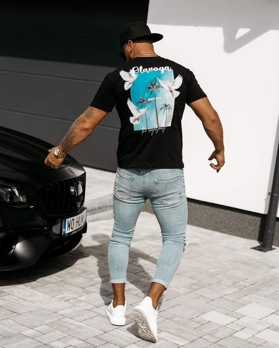 T-shirt damski Olavoga Floyd L XL biały czarny