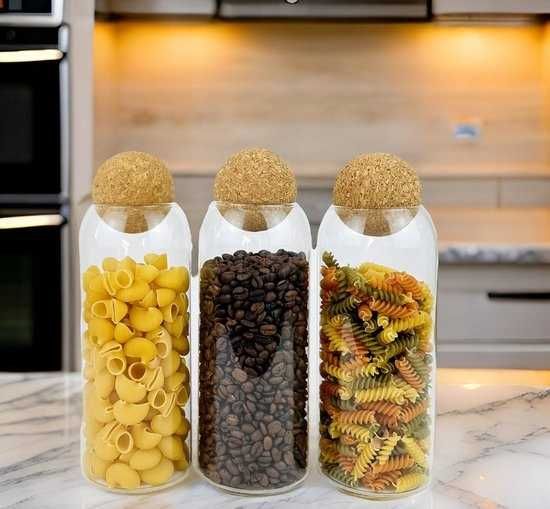 Zestaw szklanych słoików do przechowywania - 3 sztuki - 1150 ml