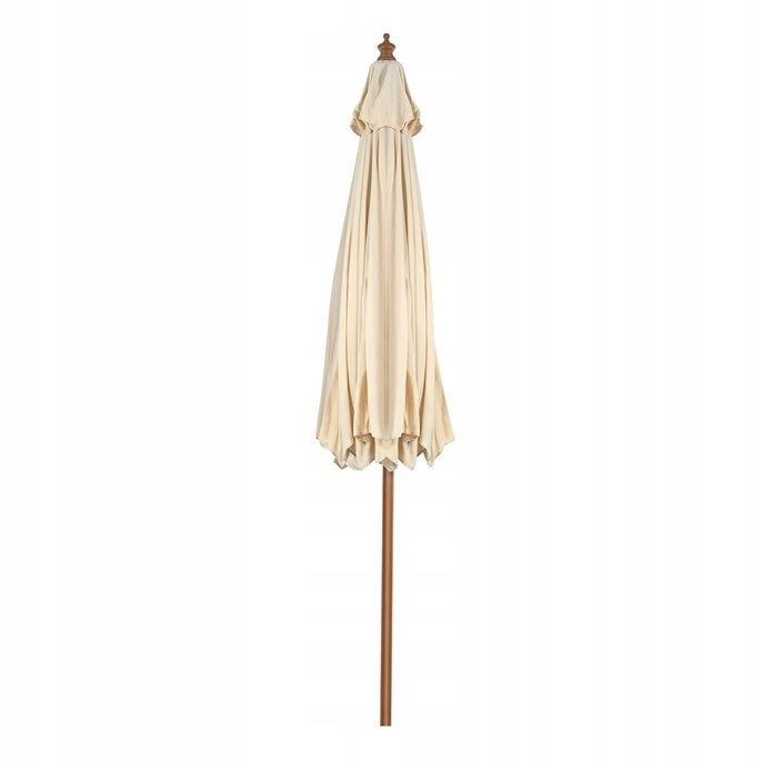 Parasol Ogrodowy 270cm Balkon Taras Drewniany Regulowany Beżowy