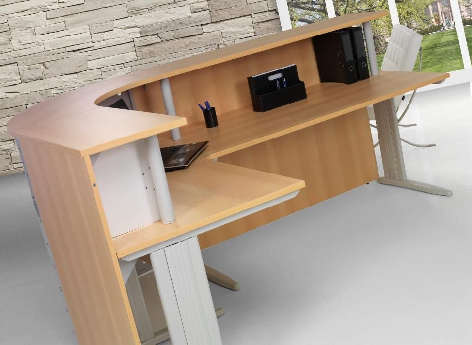 Balcão Recepção curvo reto várias cores e medidas material qualidade