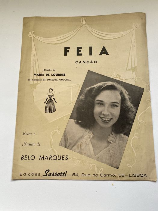 Partitura antiga "FEIA" Belo Marques Edições Sassetti