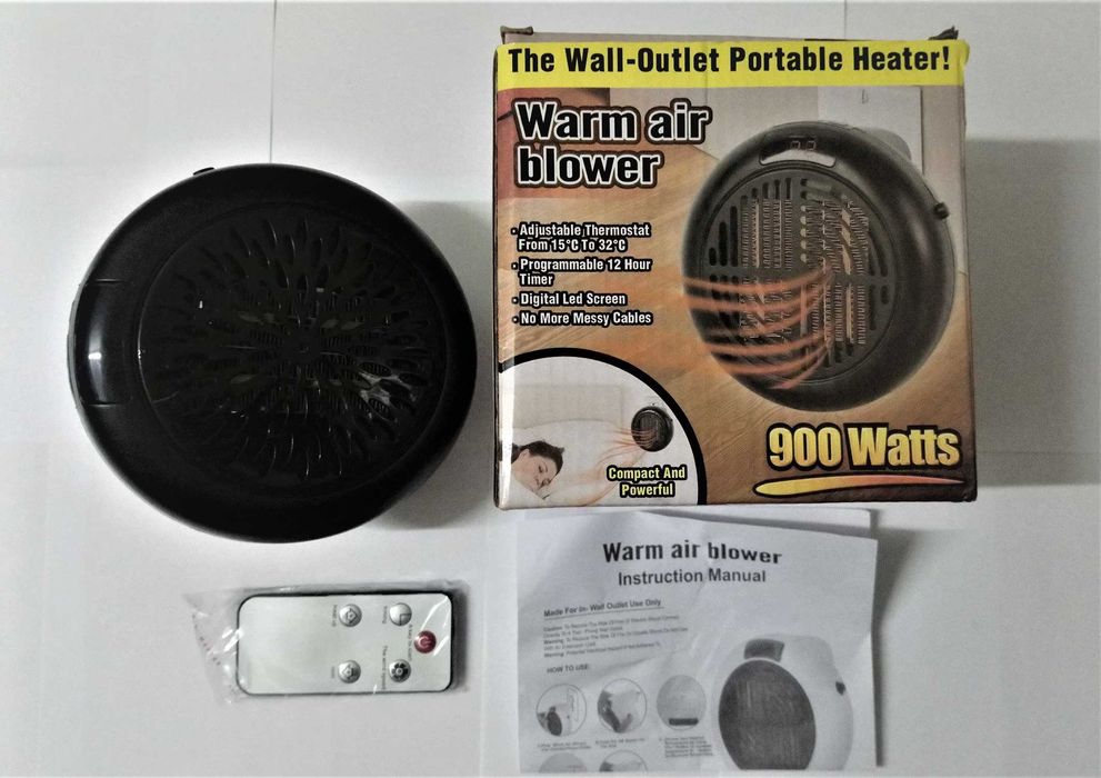 Mini aquecedor ventilador portátil tomada 900 W