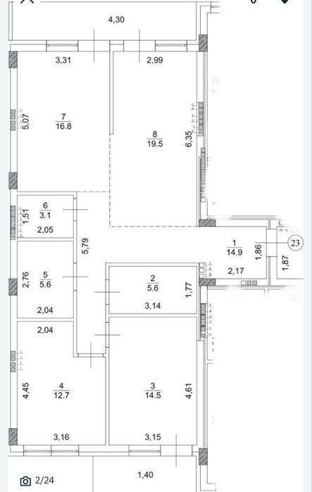 3-комнатная квартира по адресу (площадь 98,1 м²) - Atlanta.ua - фото 15