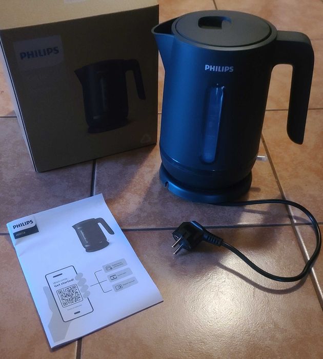 Електрочайник PHILIPS чорний 1,7 л знімний фільтр 2200 Вт захист