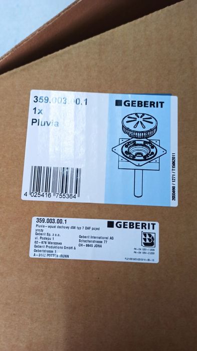 Wpust Dachowy Geberit Pluvia