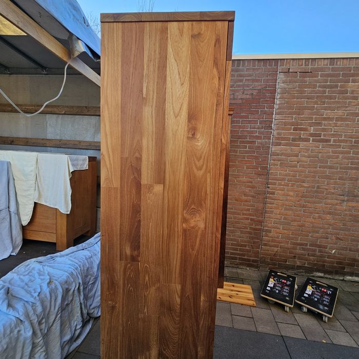 Drewniana witryna / biblioteczka 195x100x45,5, lity teak