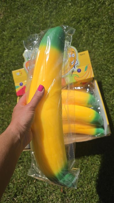 Squishy ogromny banan gniotek antystresowy dupling
